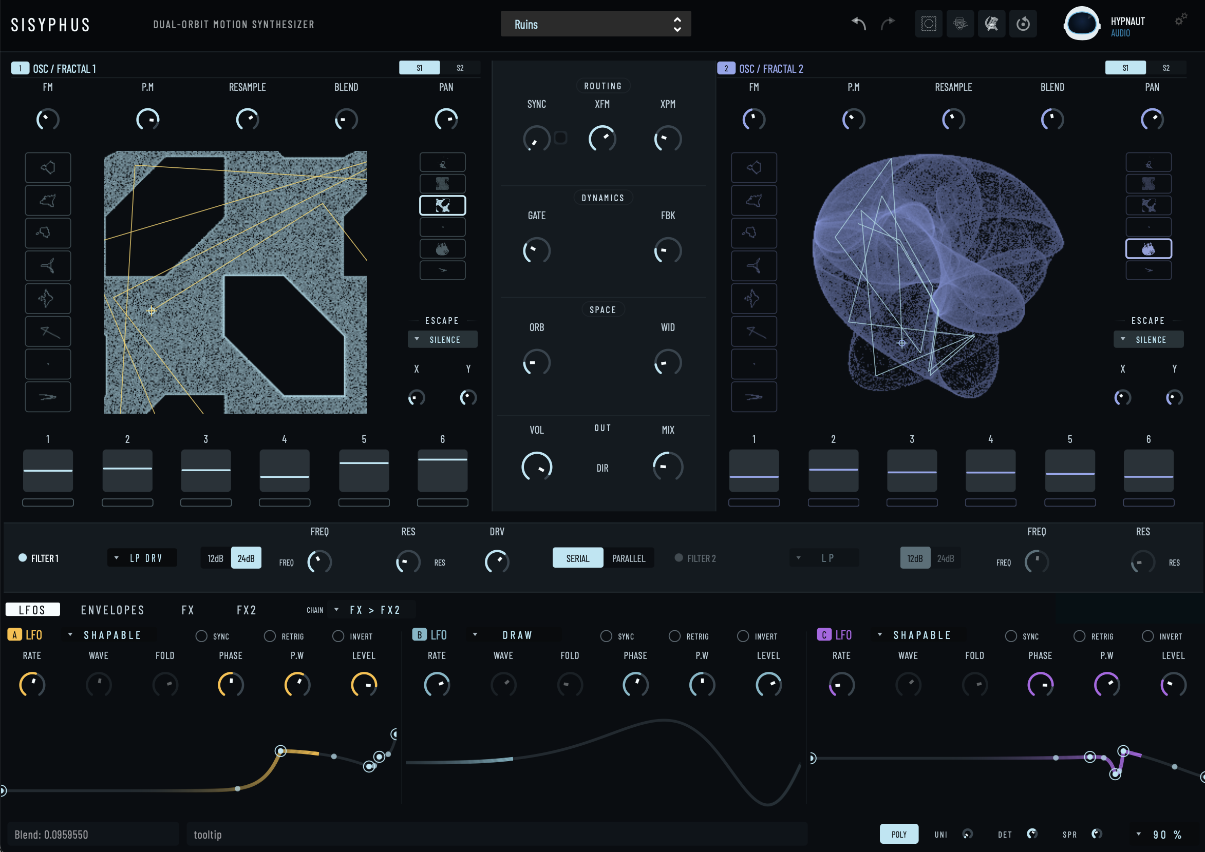 Sisyphus full fractal synthesizer interface