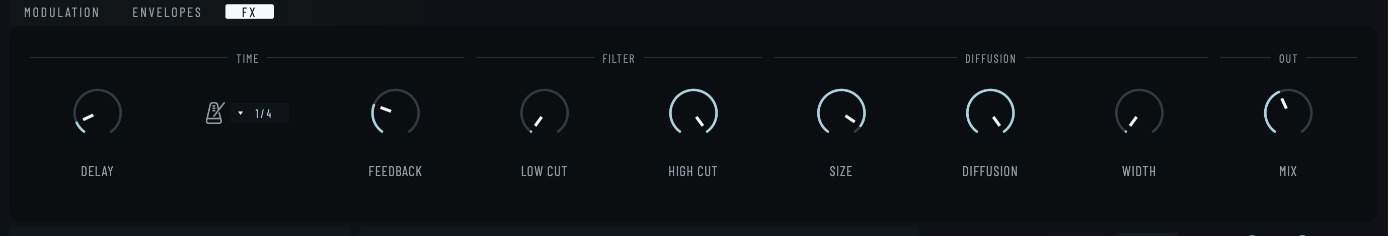 Hive diffusion delay and reverb